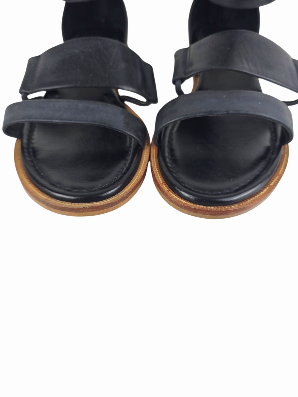Isola Black Leather Ankle Strap Gladiator Sandals - Picture 4 of 11